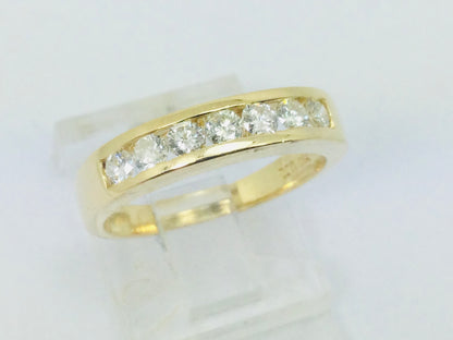 18k Yellow Gold Round Cut 42pt Diamond Channel Set Ring