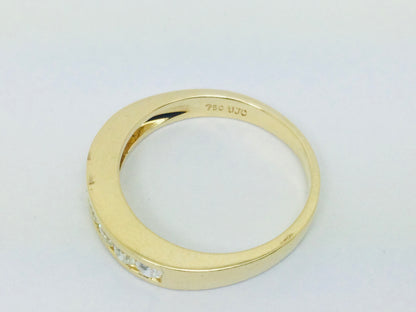 18k Yellow Gold Round Cut 42pt Diamond Channel Set Ring