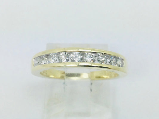 14k Yellow Gold Round Cut 45pt Diamond Channel Set Ring