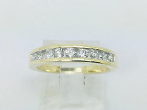 14k Yellow Gold Round Cut 45pt Diamond Channel Set Ring