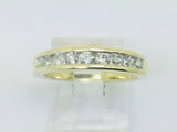 14k Yellow Gold Round Cut 45pt Diamond Channel Set Ring