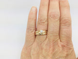 14k Yellow Gold 20pt Round Cut Diamond Solitaire with Accent Ring