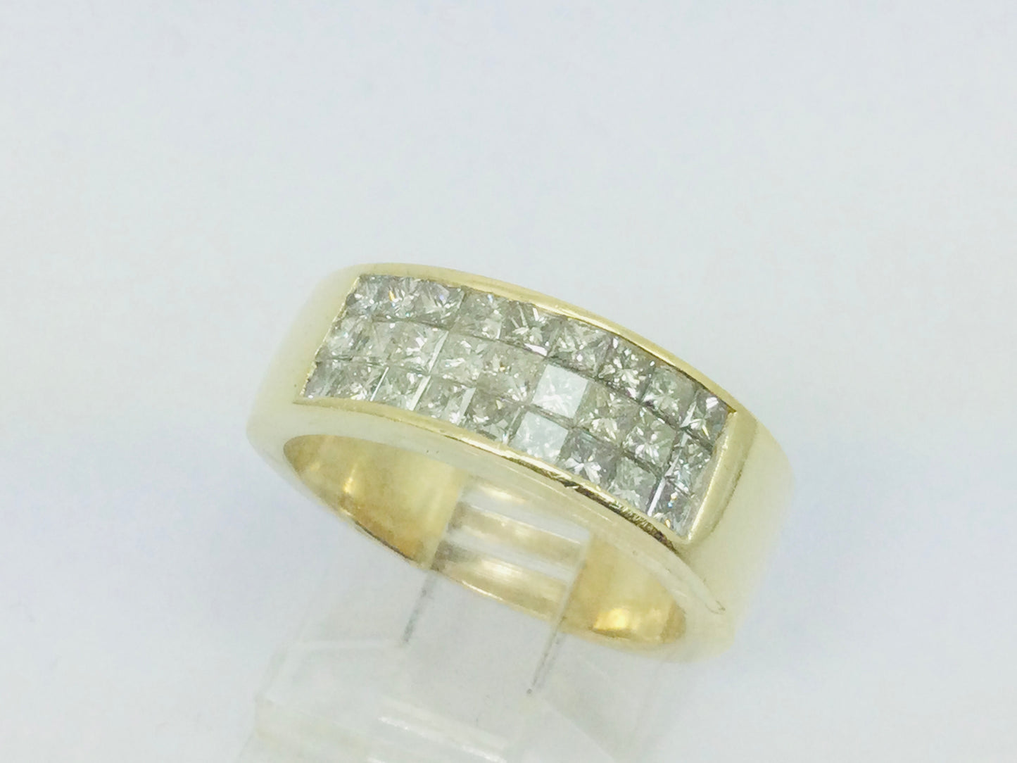 14k Yellow Gold Princess Cut 1.35ct Diamond Row Set Ring