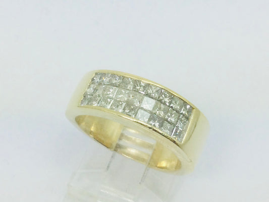 14k Yellow Gold Princess Cut 1.35ct Diamond Row Set Ring