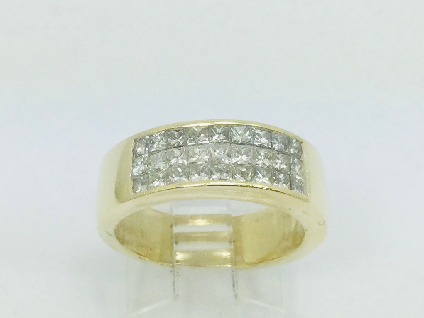 14k Yellow Gold Princess Cut 1.35ct Diamond Row Set Ring