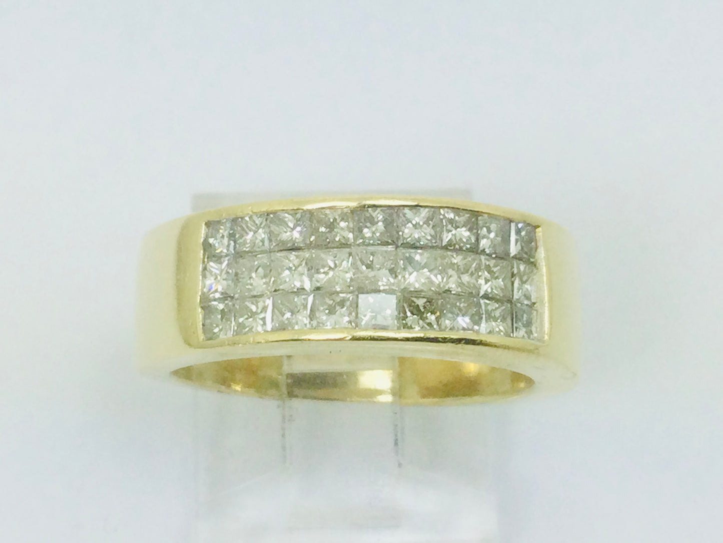 14k Yellow Gold Princess Cut 1.35ct Diamond Row Set Ring