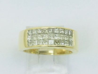 14k Yellow Gold Princess Cut 1.35ct Diamond Row Set Ring