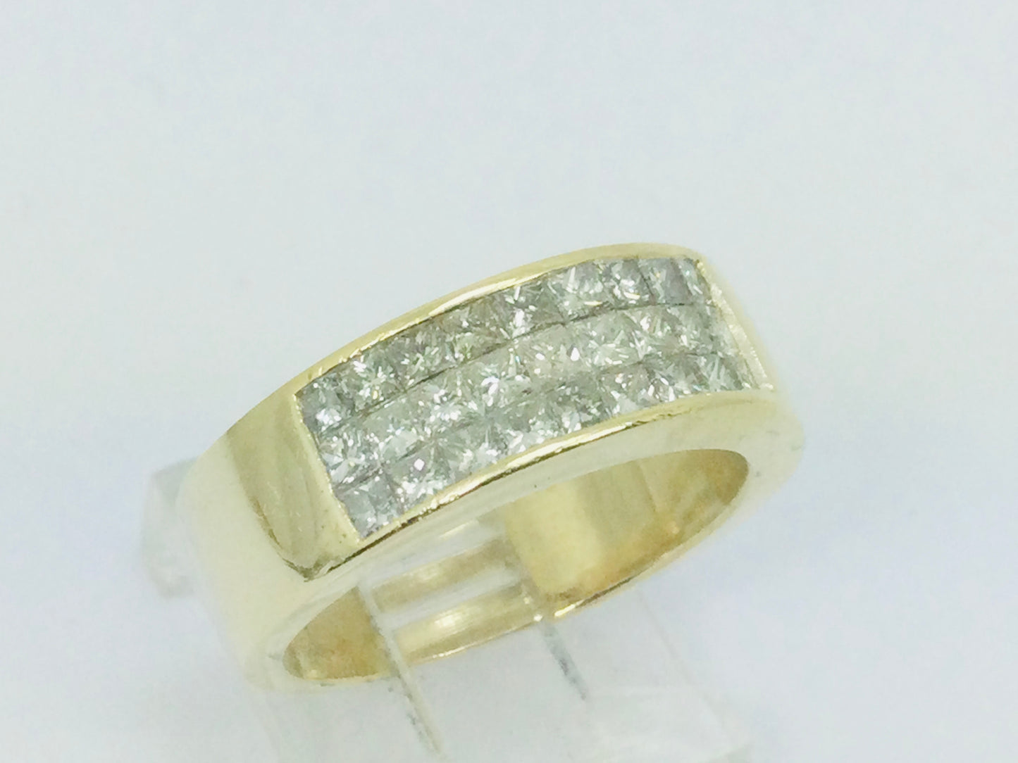 14k Yellow Gold Princess Cut 1.35ct Diamond Row Set Ring