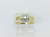 14k Yellow Gold Princess Cut 60pt Diamond Cluster Ring