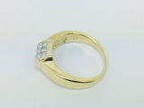 14k Yellow Gold Princess Cut 60pt Diamond Cluster Ring