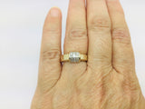 14k Yellow Gold Princess Cut 60pt Diamond Cluster Ring