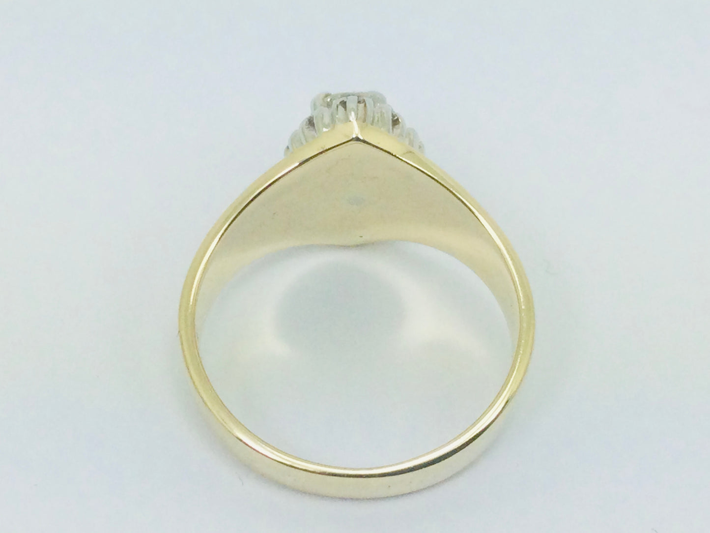 14k Yellow Gold Round Cut 0.55ct Diamond Marquise Halo Ring