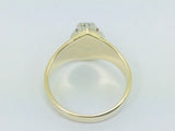 14k Yellow Gold Round Cut 50pt Diamond Marquise Halo Ring