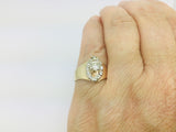 14k Yellow Gold Round Cut 50pt Diamond Marquise Halo Ring