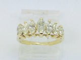 14k Yellow Gold 1.4ct Marquise Cut Diamond Row Set Ring