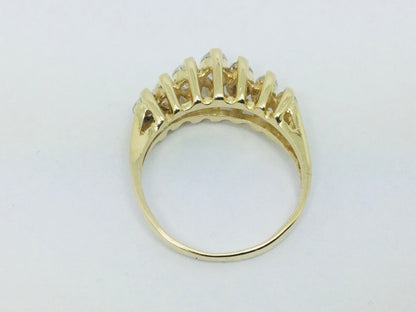 14k Yellow Gold 1.4ct Marquise Cut Diamond Row Set Ring