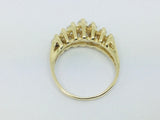 14k Yellow Gold 1.4ct Marquise Cut Diamond Row Set Ring