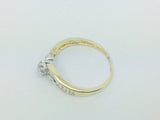 14k Yellow Gold Round Cut 10pt Diamond Heart Ring