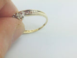 14k Yellow Gold Round Cut 10pt Diamond Heart Ring