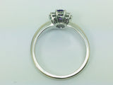 18k White Gold Oval Cut Amethyst February Birthstone & Diamond Ring