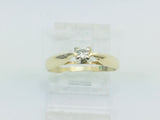 14k Yellow Gold Round Cut 7pt Solitaire Diamond Ring