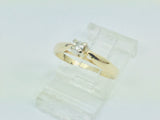 14k Yellow Gold Round Cut 7pt Solitaire Diamond Ring