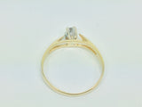 14k Yellow Gold Round Cut 7pt Solitaire Diamond Ring