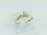 10k Yellow Gold Round Cut 8pt Solitaire Diamond Ring