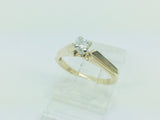 10k Yellow Gold Round Cut 8pt Solitaire Diamond Ring