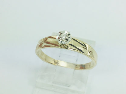 10k Yellow Gold Round Cut 3pt Solitaire Diamond Ring