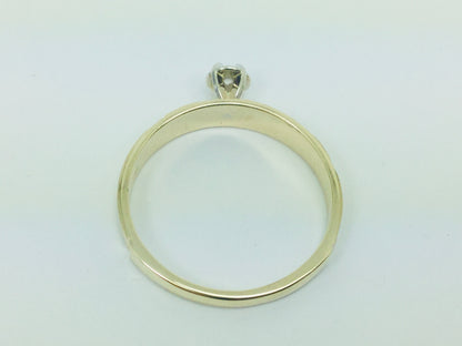 10k Yellow Gold Round Cut 3pt Solitaire Diamond Ring