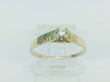 14k Yellow Gold Round Cut 7pt Solitaire Diamond Ring