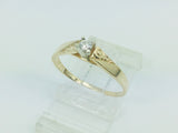 14k Yellow Gold Round Cut 7pt Solitaire Diamond Ring