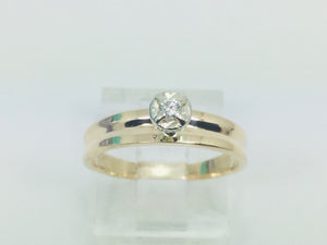 14k Yellow Gold Round Cut 4pt Solitaire Diamond Ring