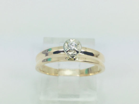 14k Yellow Gold Round Cut 4pt Solitaire Diamond Ring