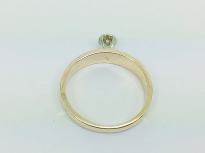 14k Yellow Gold Round Cut 4pt Solitaire Diamond Ring