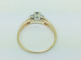 14k Yellow Gold Round Cut 9pt Solitaire with Accents Diamond Ring