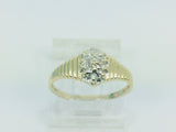 10k Yellow Gold Round Cut 8pt Diamond Cluster Ring