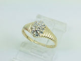 10k Yellow Gold Round Cut 8pt Diamond Cluster Ring