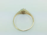 10k Yellow Gold Round Cut 8pt Diamond Cluster Ring