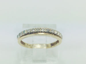 10k Yellow Gold Round Cut 12pt Diamond Row Set Ring