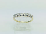 18k Yellow Gold Round Cut 16pt Diamond Row Set Ring