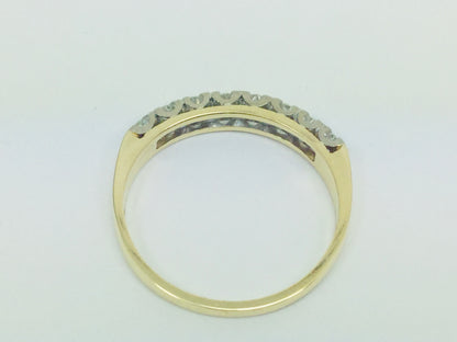 18k Yellow Gold Round Cut 16pt Diamond Row Set Ring
