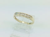 10k Yellow Gold Round Cut 11pt Diamond Channel Set Ring