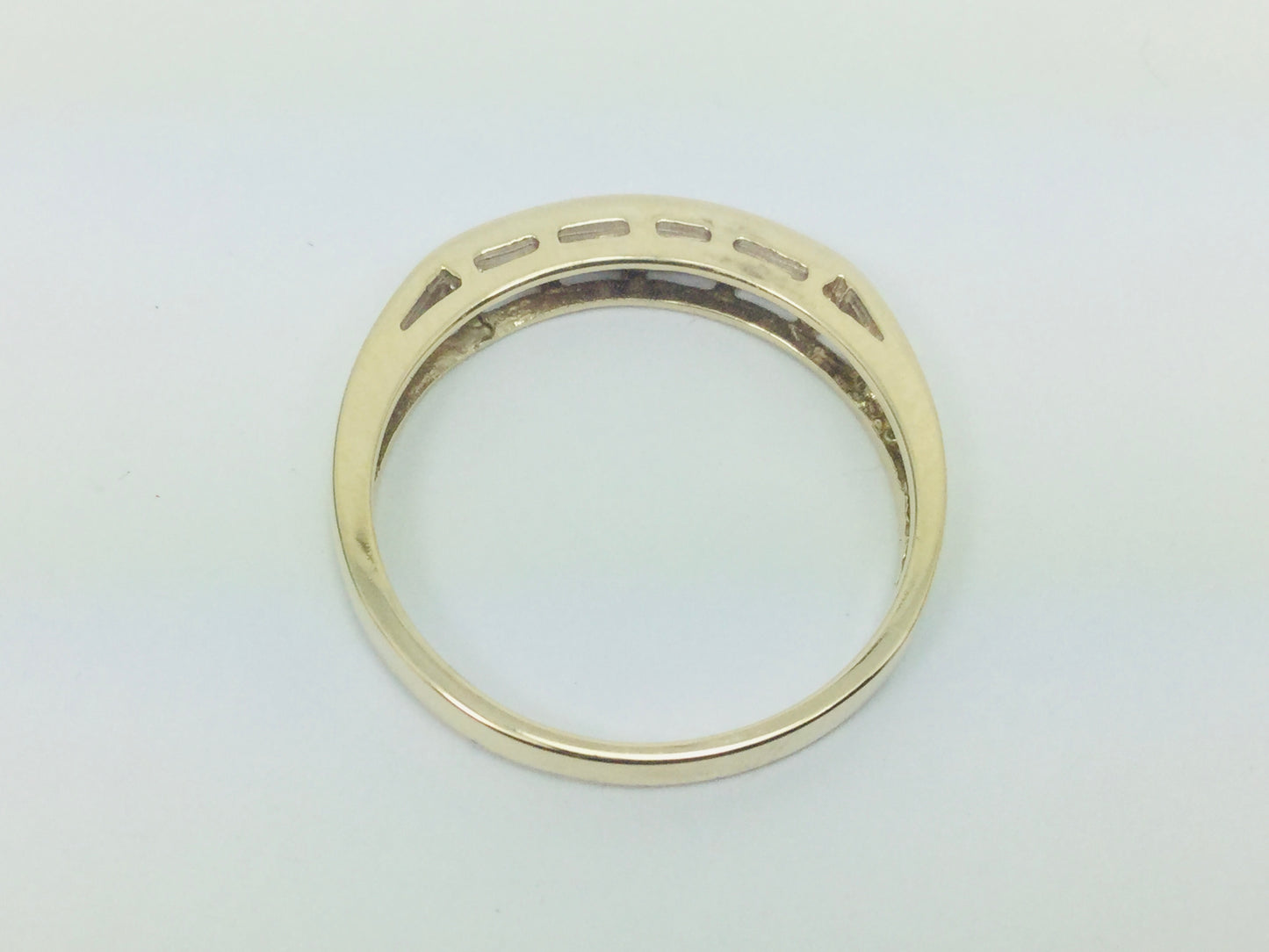 10k Yellow Gold Round Cut 11pt Diamond Channel Set Ring