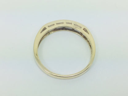 10k Yellow Gold Round Cut 11pt Diamond Channel Set Ring