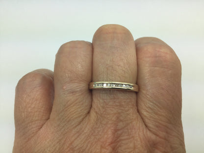 10k Yellow Gold Round Cut 11pt Diamond Channel Set Ring