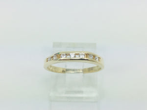14k Yellow Gold Round Cut 14pt Diamond Channel Set Ring