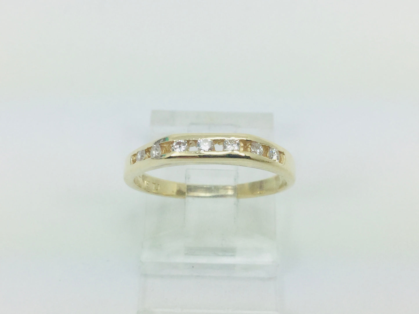 14k Yellow Gold Round Cut 0.14ct Diamond Channel Set Ring