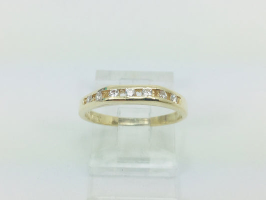 14k Yellow Gold Round Cut 0.14ct Diamond Channel Set Ring